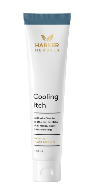 A supplement container of Cooling Itch 100ml by Harker Herbals