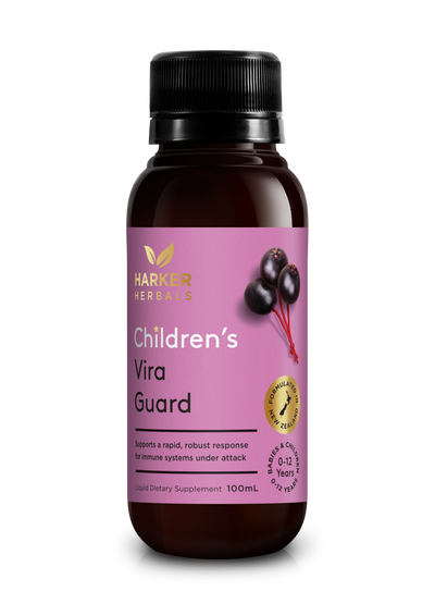 A supplement container of Children's Vira Guard by Harker Herbals