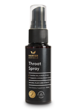 A supplement container of Throat Spray 30ml by Harker Herbals