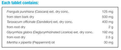 Supplement facts for EnteroLAX listing ingredients including Dandelion (Taraxacum officinale), Dandelion extract, Deglycyrrhized licorice, Glycyrrhiza glabra, Licorice