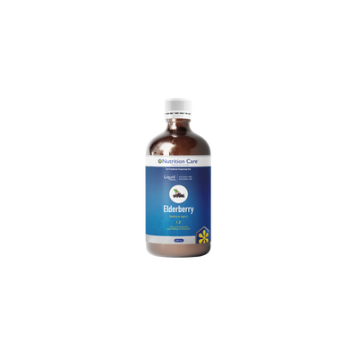 A supplement container of Elderberry 1:1 - 500ml by Nutrition Care