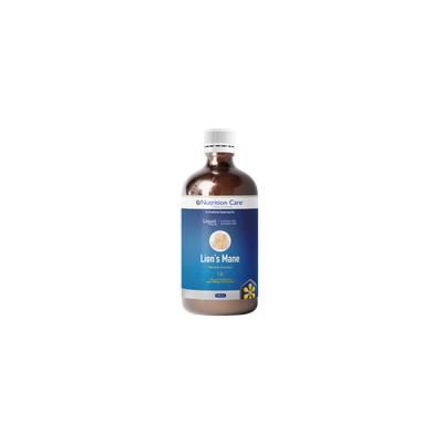 A supplement container of Lions Mane 1:2 - 500ml by Nutrition Care