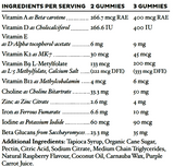 Supplement facts for Kids Daily Multi (Gummies)