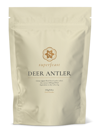 A supplement container of Deer Antler by SuperFeast