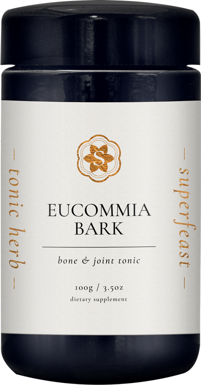 A supplement container of Eucommia Bark by SuperFeast