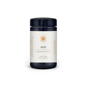 A supplement container of MSM by SuperFeast