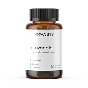 A supplement container of Re:juvenate Pro 30 capsules by Aevum