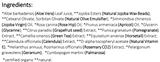 Supplement facts for Regenerative Facial Exfoliant 100g listing ingredients including Aloe Barbadensis, Aloe Vera, Alpha tocopheryl, Apricot Kernel Oil, Apricot Oil