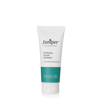 A supplement container of Purifying Facial Exfoliant 100g by Juniper