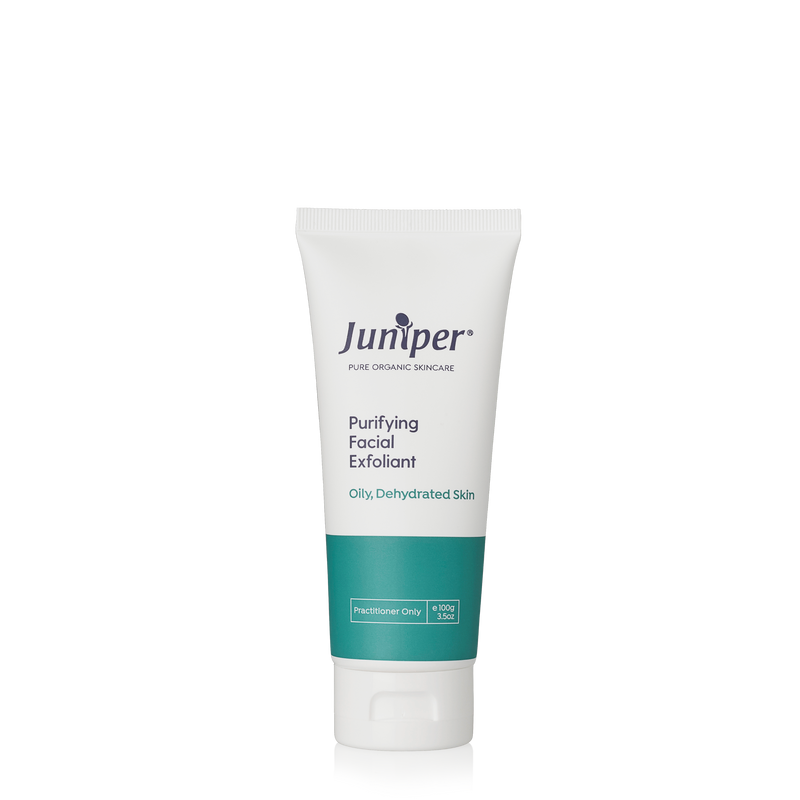 A supplement container of Purifying Facial Exfoliant 100g by Juniper