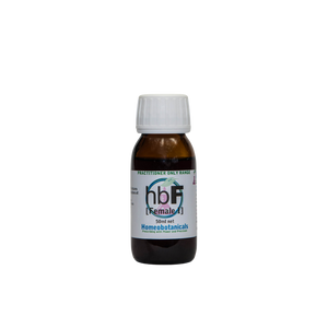 A supplement container of hbF (Female Formula I) 50ml by Homeobotanicals