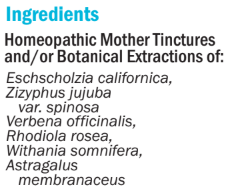 Supplement facts for hb#19 Serena (Stress & Insomnia) 50ml listing ingredients including Ashwagandha (Withania somnifera), Astragalus, Jujube (Ziziphus)