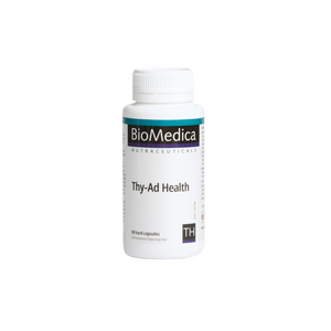 A supplement container of Thy-Ad Health 90 capsules by Bio-Medica