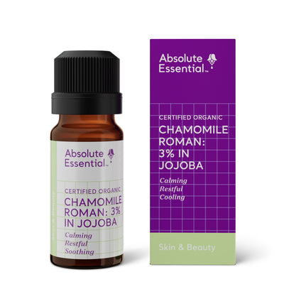 A supplement container of Chamomile 3% in Jojoba 10ml by Absolute Essential