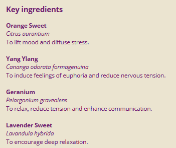 Supplement facts for Harmony 10ml listing ingredients including Bergamot, Citrus aurantium, Geranium Oil, Lavender Extract