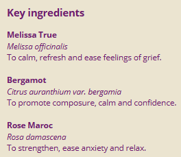 Supplement facts for Heart Chakra 10ml listing ingredients including Bergamot, Lemon Balm Extract, Lemon extract, Melissa officinalis