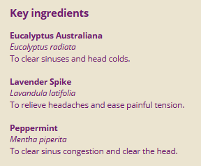 Supplement facts for Inhale 10ml listing ingredients including Lavender Extract, Peppermint (Mentha × piperita)