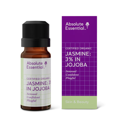 A supplement container of Jasmine: 3% in Jojoba 10ml by Absolute Essential