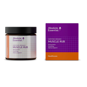 A supplement container of Muscle Rub 100ml by Absolute Essential