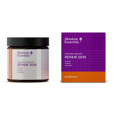 A supplement container of Repair Skin 100ml by Absolute Essential