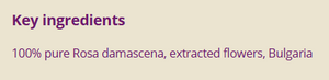 Supplement facts for Rose Maroc: Pure 2ml
