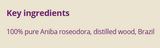 Supplement facts for Rosewood	5ml listing ingredients including Rosewood Oil