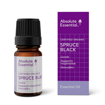 A supplement container of Spruce Black 5ml by Absolute Essential