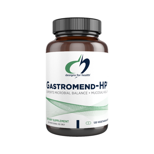 A supplement container of GastroMend-HP (USA) 120c by Designs for Health - USA