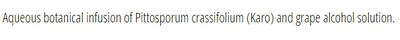 Supplement facts for No. 26 - Karo (Foresight) 10ml listing ingredients including Grape Extract