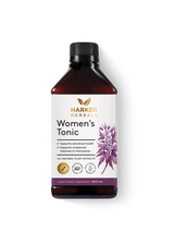 A supplement container of Women's Tonic 500ml by Harker Herbals