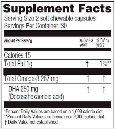 Ingredients: Omega-3, DHA.