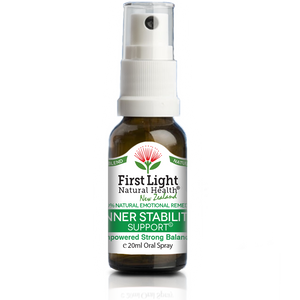 A supplement container of Inner Stability Support (Empowered Strong Balanced) 20ml by First Light Natural Health