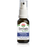 A supplement container of Travel Support (Fresh and Centred) 20ml by First Light Natural Health