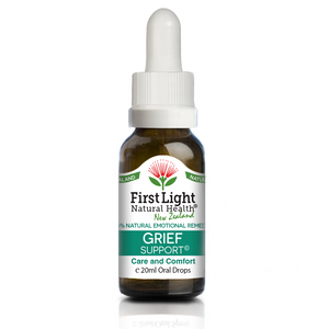 A supplement container of Grief Support (Care and Comfort) 20ml by First Light Natural Health