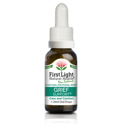 A supplement container of Grief Support (Care and Comfort) 20ml by First Light Natural Health