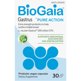 A supplement container of BioGaia Gastrus Pure Action, by BioGaia