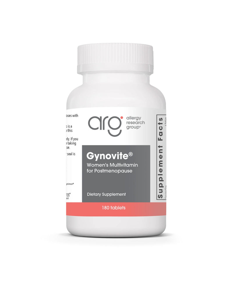 A supplement container of Gynovite by Allergy Research Group