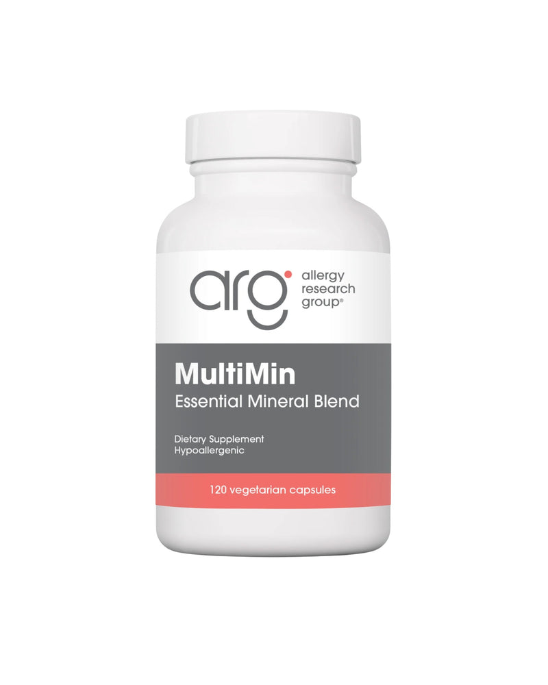 A supplement container of MultiMin by Allergy Research Group