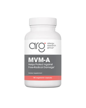 A supplement container of MVM-A by Allergy Research Group