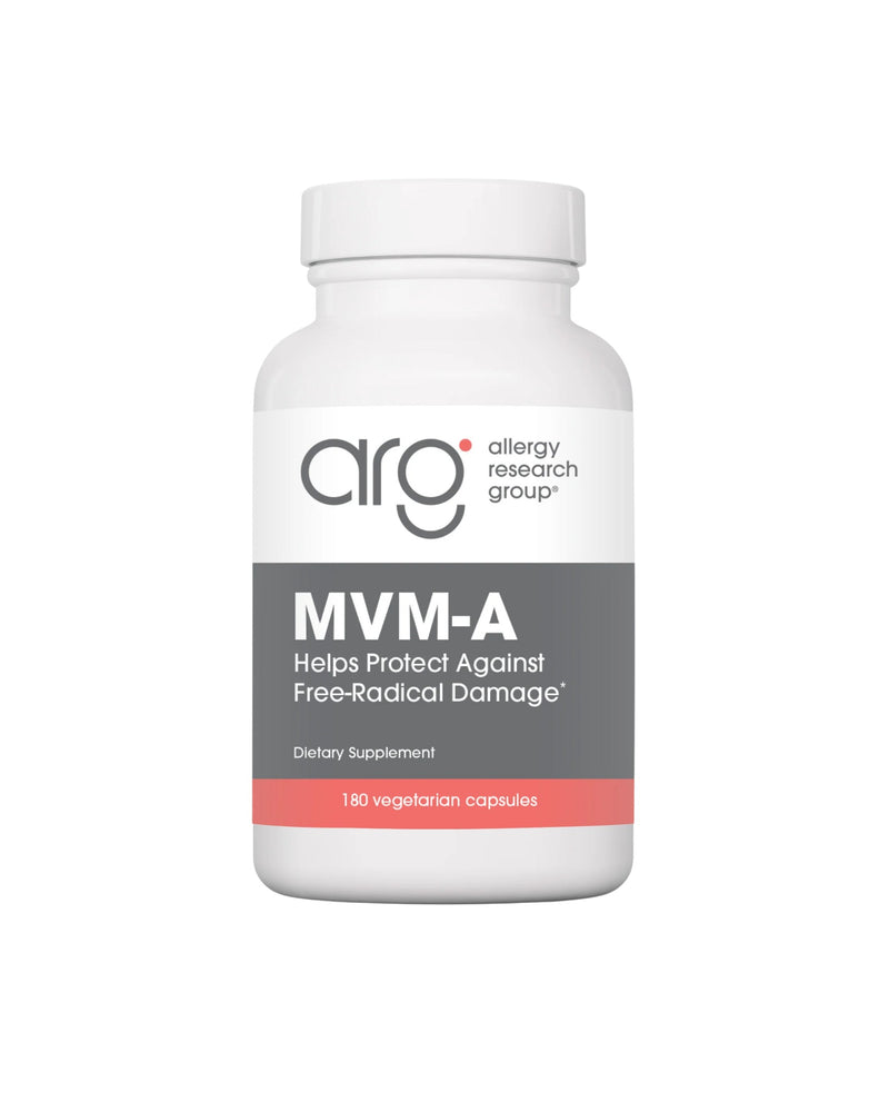 A supplement container of MVM-A by Allergy Research Group