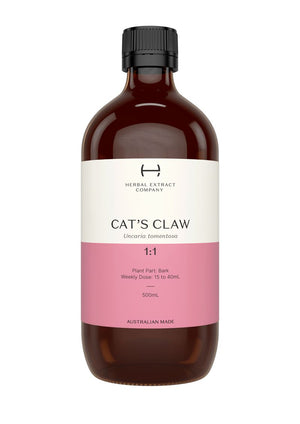 A supplement container of Cat's Claw 1:1 by Herbal Extract Company