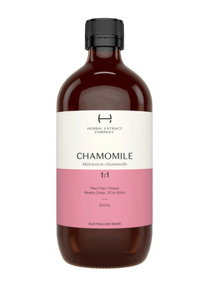 A supplement container of Chamomile 1:1 by Herbal Extract Company