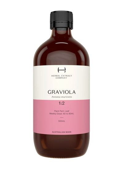 A supplement container of Graviola 1:2 by Herbal Extract Company
