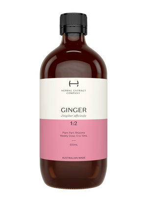 A supplement container of Ginger 1:2 by Herbal Extract Company