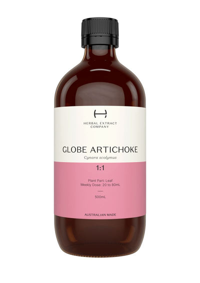 A supplement container of Globe Artichoke 1:1 by Herbal Extract Company