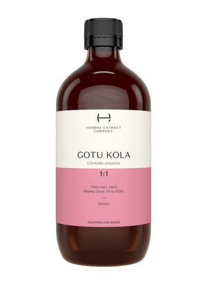 A supplement container of Gotu Kola 1:1 by Herbal Extract Company