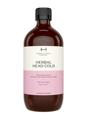 A supplement container of Herbal Head Cold by Herbal Extract Company