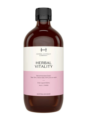 A supplement container of Herbal Vitality by Herbal Extract Company