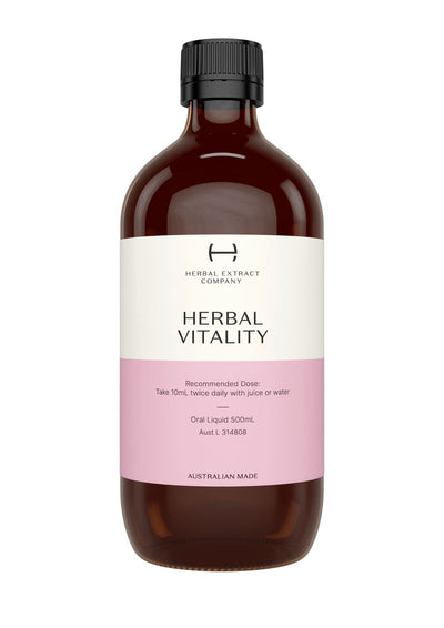 A supplement container of Herbal Vitality by Herbal Extract Company