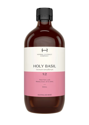 A supplement container of Holy Basil 1:2 by Herbal Extract Company